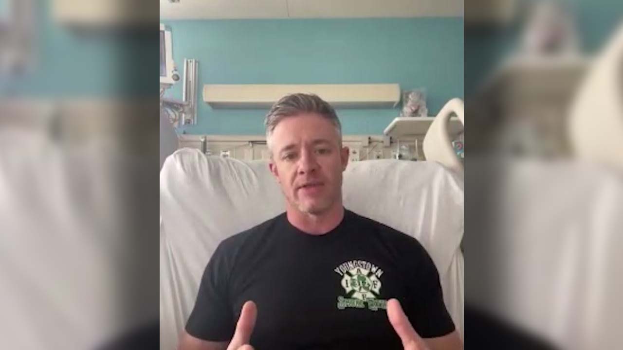 Injured Youngstown firefighter Brian Charles is recovering in a burn